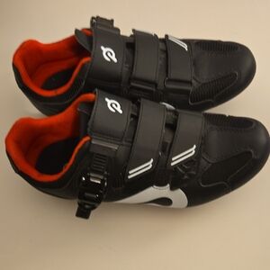 Peloton Black and Red Athletic Cycling Shoes